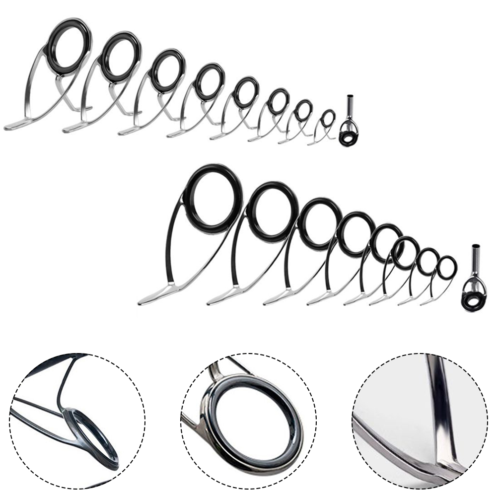 9 Pcs Fishing Rod  Guide Ceram - đánh giá và giá Fishing Rod Tip Replacement